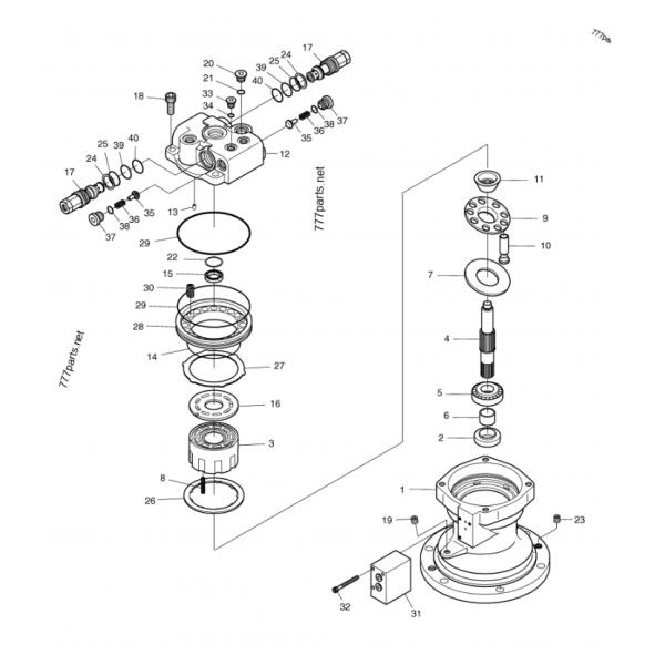 Hyundai 401-00307B JMF29 Excavator Swing Motor for R60-7 DH55 DH60 hydraulic motor