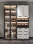 SS304 White Wine Rack Living Room Display Cabinet With Clear Glass Door