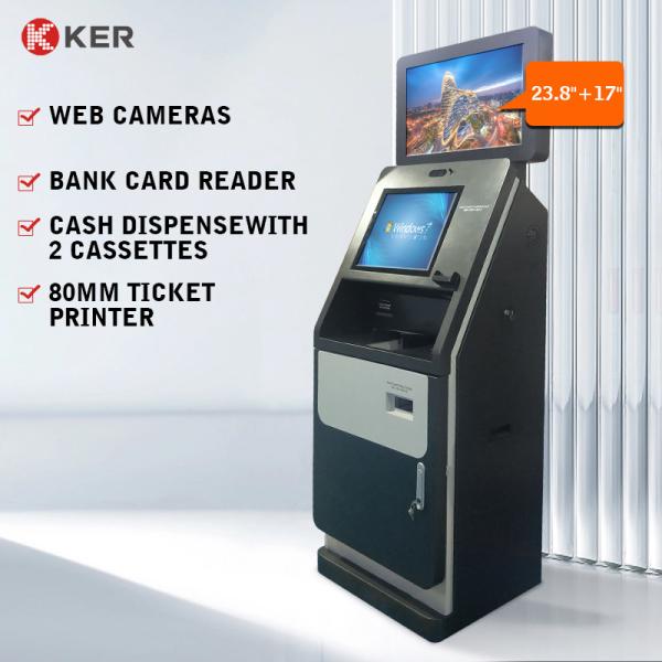 dual screen payment Deposit and Withdrawal All in One Cash kiosk machine Self