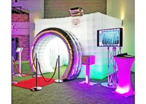 China 4.5m Blow Up Photo Booth , 210d Pvc Coated Oxford Led Air Photo Booth factory