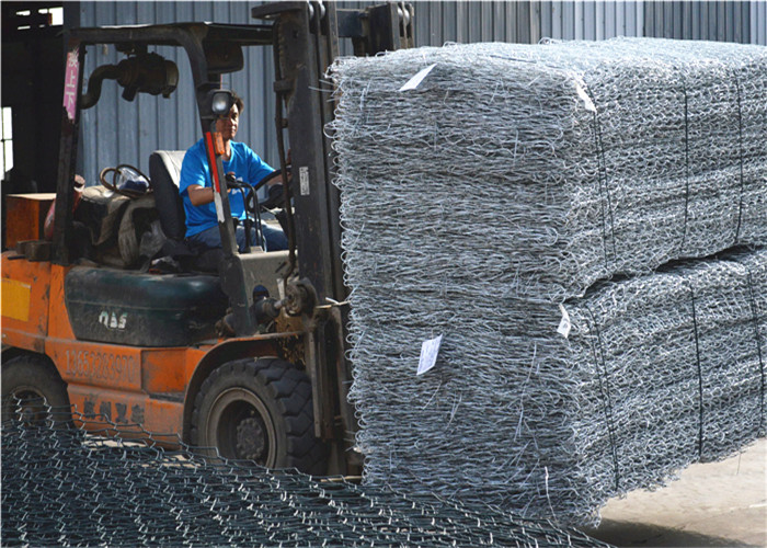 Eco-friendly Metal Gabion Baskets Silver Galvanized/PVC Coated
