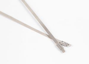 China Uncoated Ball Locking Stainless Steel Cable Zip Ties With Tongue Head factory