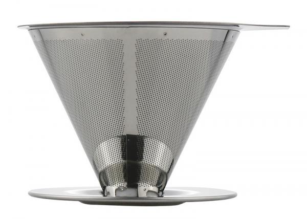 China Stainless Pour Over Coffee Dripper Reusable Manual Drip Brewer With Cone Filter factory