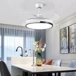 Metal LED Ceiling Light With Fan Acrylic Retractable Blades