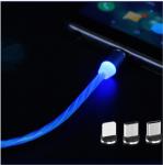 LED 3 In 1 Cable Quick Led Magnetic Charging Cable For Micro Type Phone