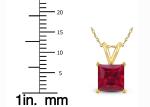 7×7MM 14K Gold Necklaces With Ruby Pendant 2ct for Engagement