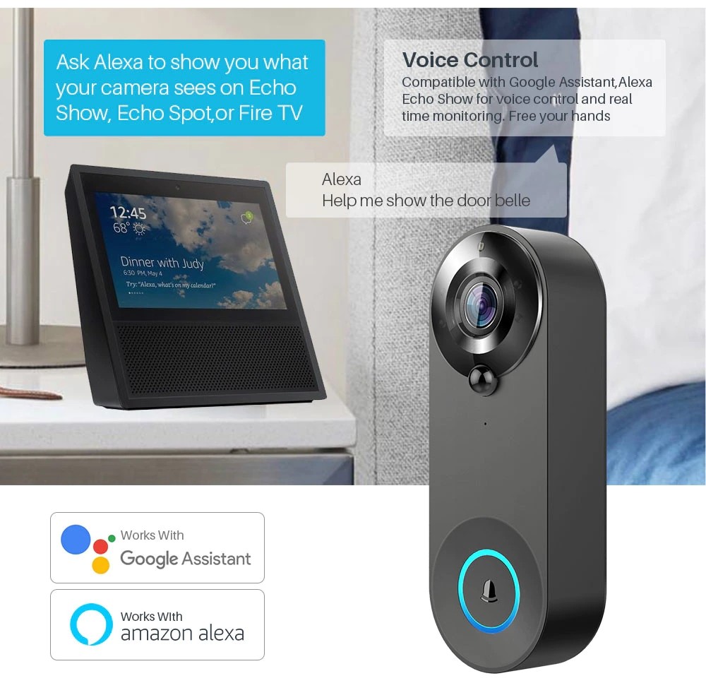 Wifi Security Waterproof Ring Video Doorbell 1080p OEM Cloud Storage