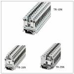 600V 50A Din Rail Mounted Terminal Blocks , 8.2mm Feed Through Connector for