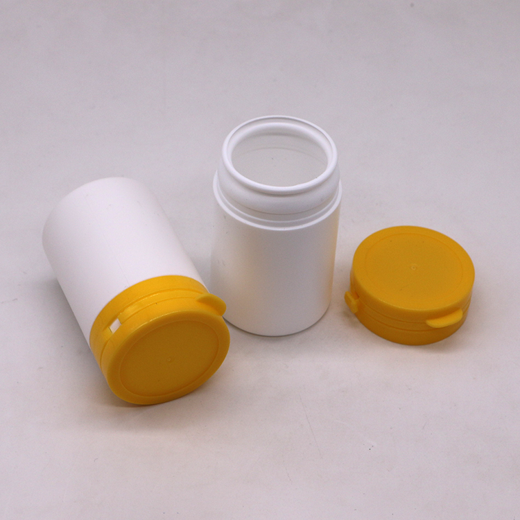 Medicine Industrial 70ml PE Round Plastic Bottle with Tear-off Lid