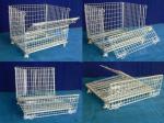 Galvanized wire mesh cage storage, folding wire container, bins, wire stacking