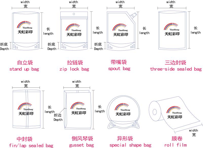 ISO9001/ISO2008 Certified Customized Color Pasta Packaging Plastic Bag for Food Grade