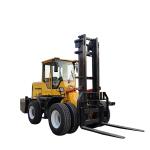 Yellow Industrial Forklift Truck 6000kg Articulated Forklift Rough Terrain