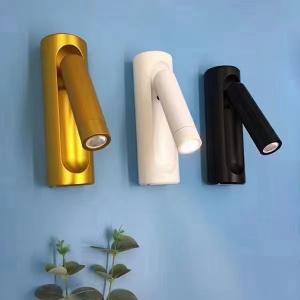 China Adjustable Wall Mounted LED Lamps Bedside Black Gold Rohs Approved factory