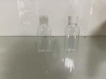 Refillable 50ml PET Clear Plastic Bottles Oval Flat With Flip Top Cap