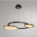 Postmodern round bronze chandelier dining room bedroom creative personality