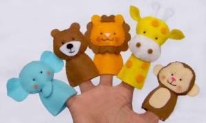 China Funny Wild Animal Felt Finger Puppets , Cute Monkey Finger Puppets factory