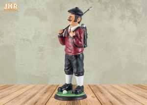 China Small Golfer Tabletop Statue Polyresin Statue Figurine Antique Resin Sculpture Figures factory