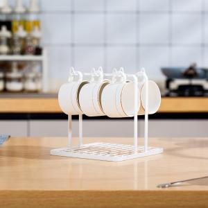 China Kitchen Organiser Mug Rack Kitchen Metal Wire Hanging Coffee Tea Cup Organizer Hook Coffee Cup Holder Cup Shelf factory