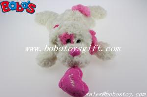 China China Factory Made Plush White Lying Baby Dog Toy With Pink Heart Pillow factory