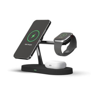 China Magnetic 15W Fast 5 In 1 Wireless Charger Stand With Night Lamp factory