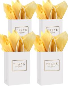 China Hand Length Handle Popular Design Your Own Logo Handle Bulk Thank You Gift Carry Kraft Paper Bags factory
