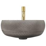 12mm Thickness Crystal Glass Vessel Basins In Dark Gray Color For Office Art