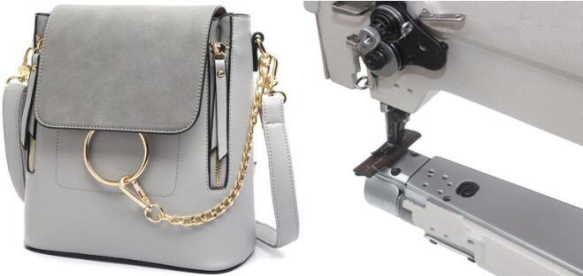 Single Needle Cylinder Arm Compound Feed Walking Foot Heavy Duty Leather Sewing Machine