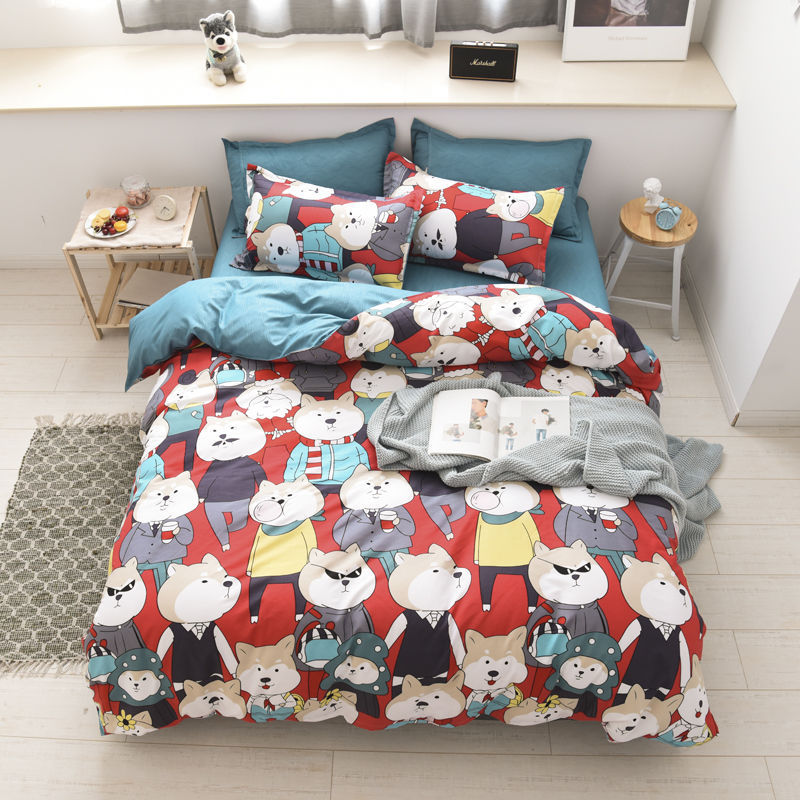 Modern Style Queen or King Size Bedding Set with Polyester Duvet Cover and Pillowcase