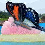 Multicolored Swimming Pool Water Slides , Kids Butterfly Outdoor Water Slides