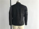 Black Color Polyester Suede Pleather Biker Jacket Lightweight For Mens TW58569