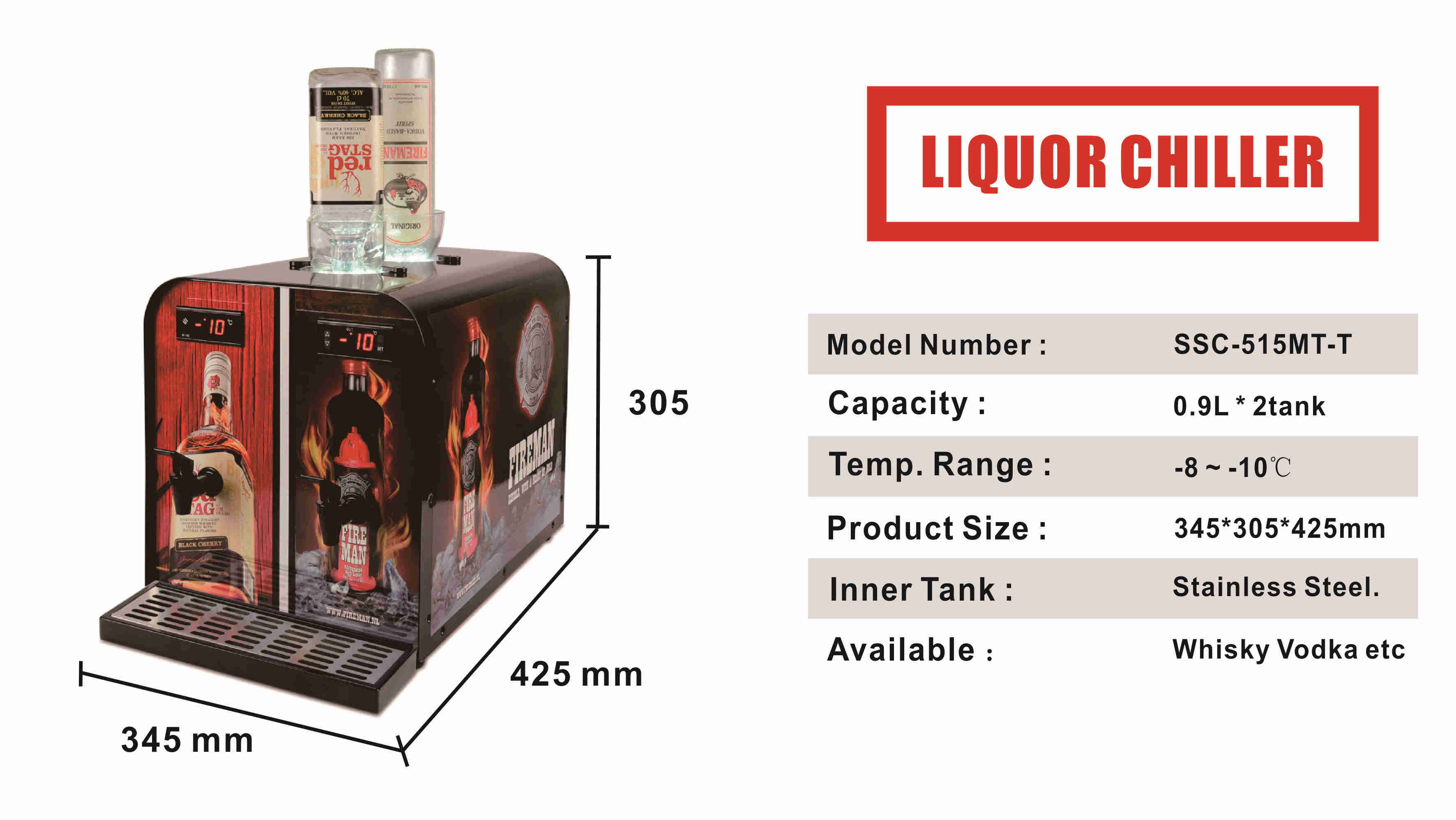 2 Bottles Custom Liquor Dispenser Fashionable Appearance OEM Service