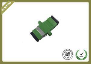 China Green Color SC APC Plastic Fiber Optic Adapter Coupler With Ceramic Sleeve factory