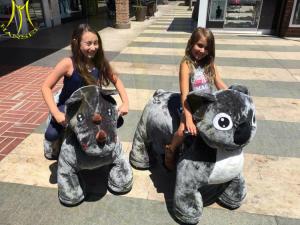 China Hansel children plush battery operated zoo animal plush toy rides for shopping center factory