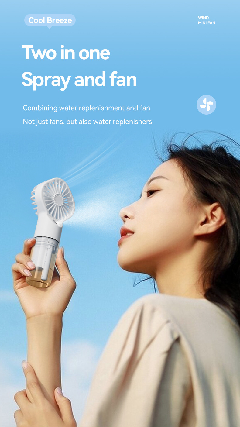 Portable Mini Handheld Fan 4 Speed Settings Rechargeable and 2-8 Hours Working Time