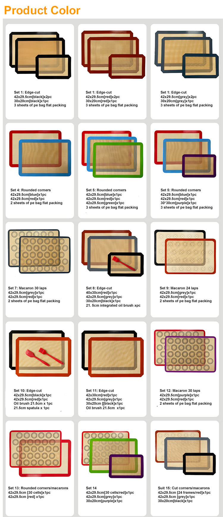 High Temperature Resistant Silicone Non Stick Baking Mat Thickness 0.75mm