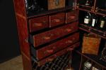 High End Europe Retro Vintage Leather Wine Storage Cabinet With Multi function