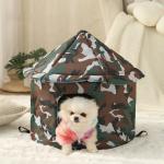 Pet Bed Foldable Oxford Cloth Dog House Waterproof Small Animals in Outdoor and