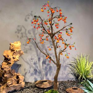China Durable Artificial Landscape Trees Persimmon Indoor For Hotel Bolcony Potted Plant Natural Orange factory