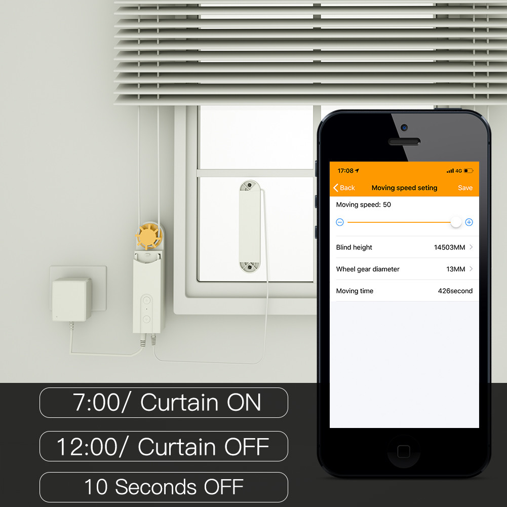Bluetooth Wifi Curtain Motor Opener For Electric Roller Shutter Work With Alexa Google Home
