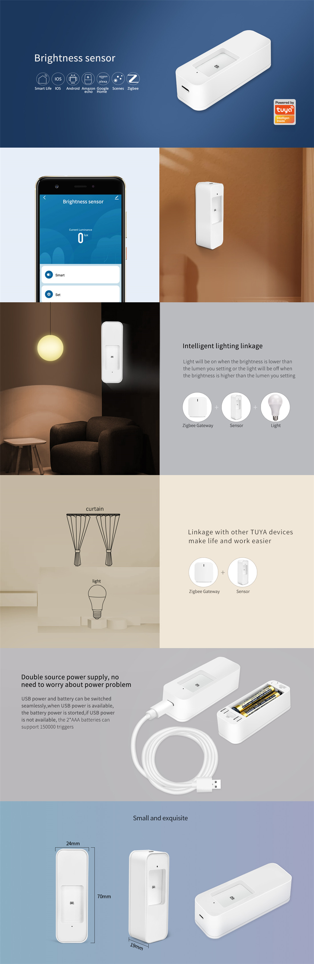 Zigbee Brightness Sensor(SZL04)