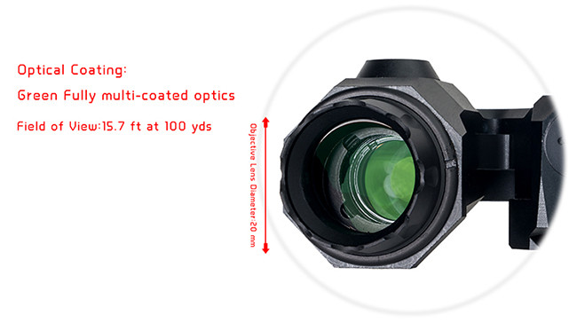 Waterproof Tactical Hunting Scope Matte Finish 6 x Magnification D-EVO 6x20mm