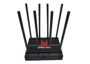China 8 Antennas Desktop GSM DCS 3G 4G WIFI Cell Phone Signal Jammer Suit for Europe factory