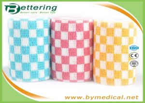 China Checks Pattern Non Woven Self Adhering Bandage Cohesive Bandage Coflex tape factory