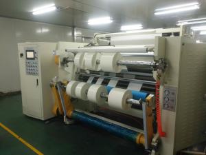 China Adhesive Tape Paper Roll Slitting &amp; Rewinding Machine Plc Controlled factory