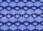 Architectural Metal Ring Curtain , Dark Blue Sun Rot Proof Ring Mesh Curtain