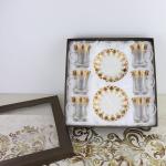 100ml Gold Drawing Glass Cup And Saucer Set Arabic Style