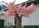 Silk PE Plastic Artificial Decoration Plants Pink Cherry Blossom Tree OEM ODM