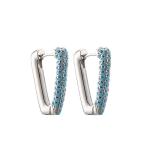 Rhinestone Sterling Silver Huggie Earrings Clip Diamond Letter V Earring