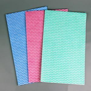 China KILINE Colorful Kitchen Non-Woven Cloth Disposable / Reusable Striped Kitchen Towels Bulk Kitchen Cleaning Cloths 30x60cm factory