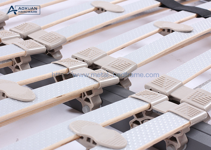 Gray 150cmx200cm Heavy Duty King Size Metal Bed Frame